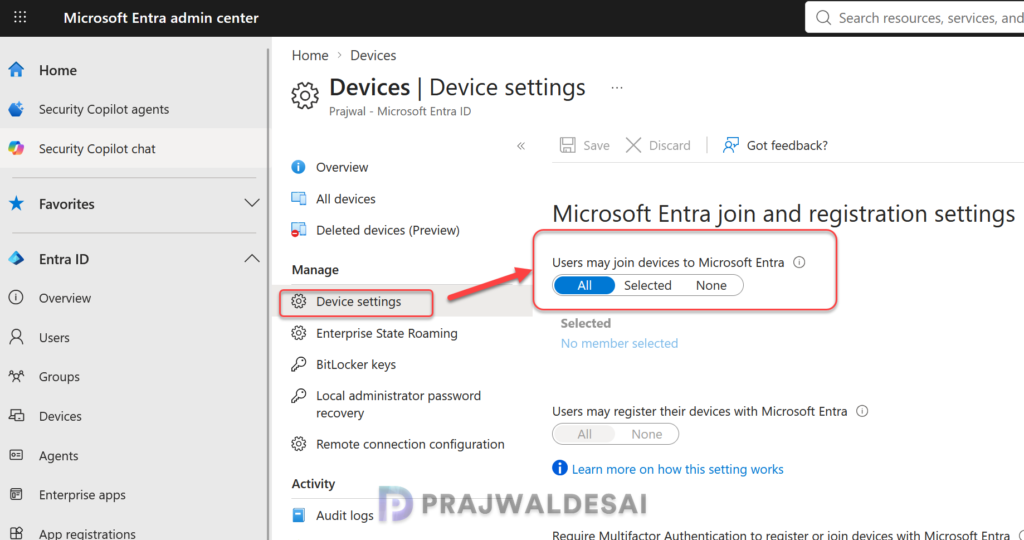 Confirm the user can join devices to Entra ID
