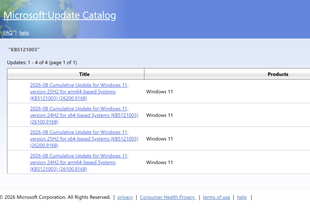 Download offline installers for KB5121003 and KB5120240