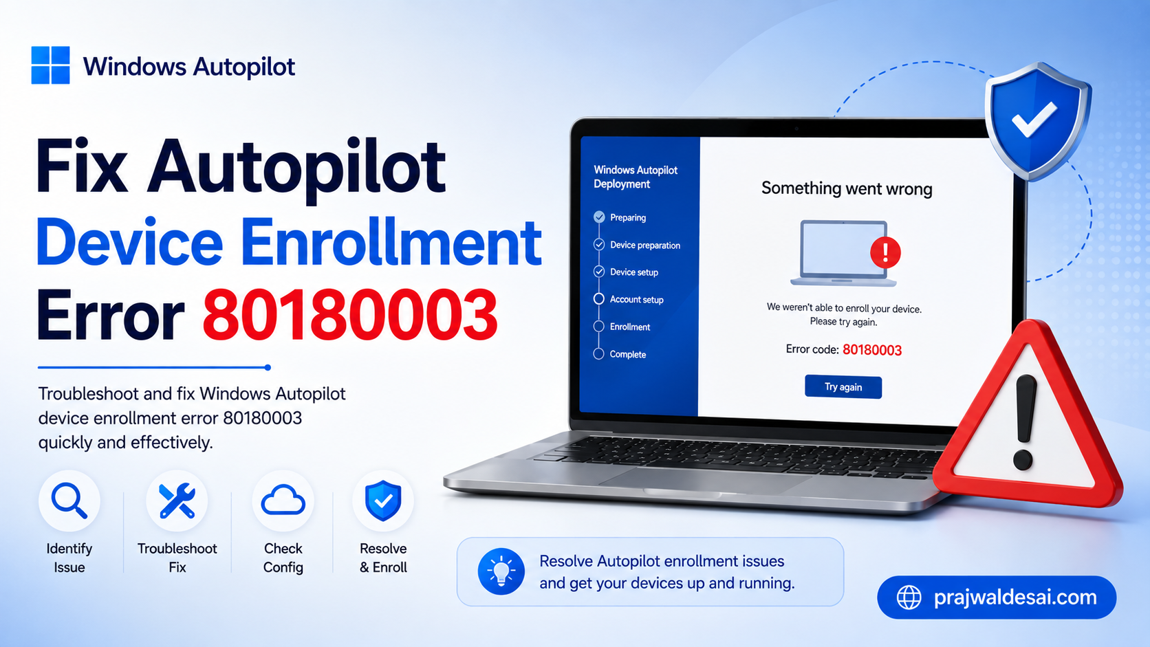 Fix Autopilot Device Enrollment Error 80180003