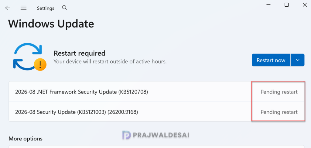 Installing Windows 11 KB5121003 cumulative update