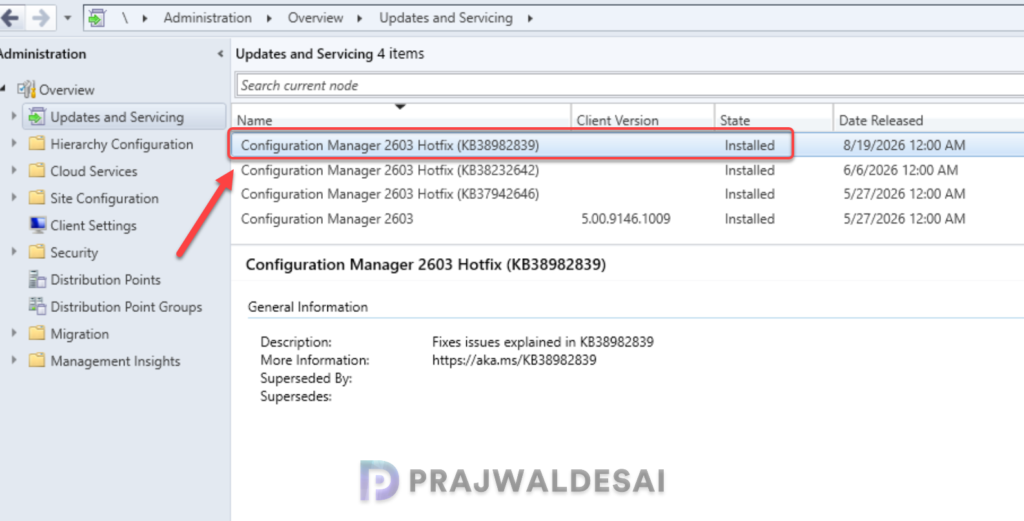 Verify Hotfix KB 38982839 installation