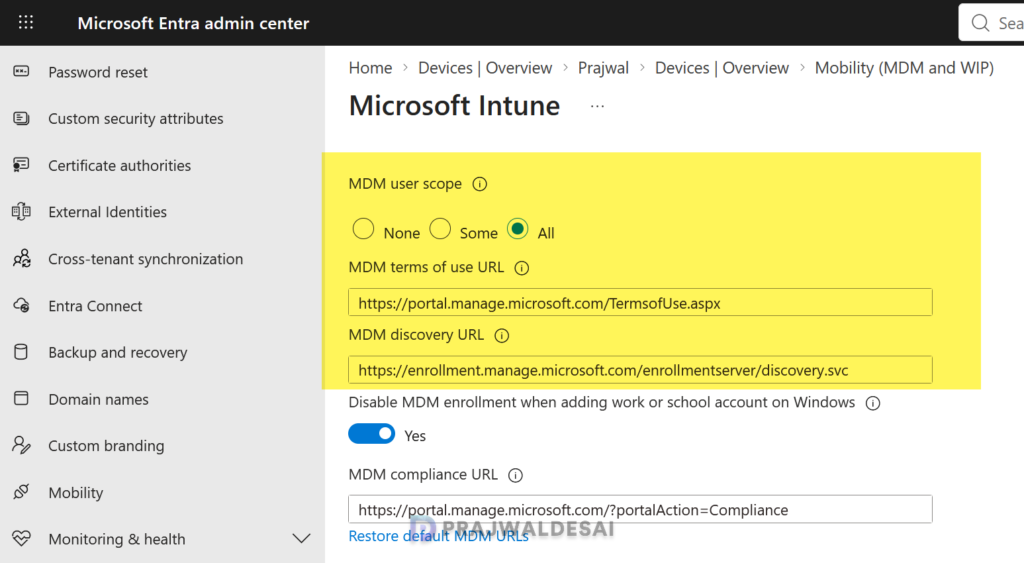 Verify Windows Automatic Enrollment in Entra