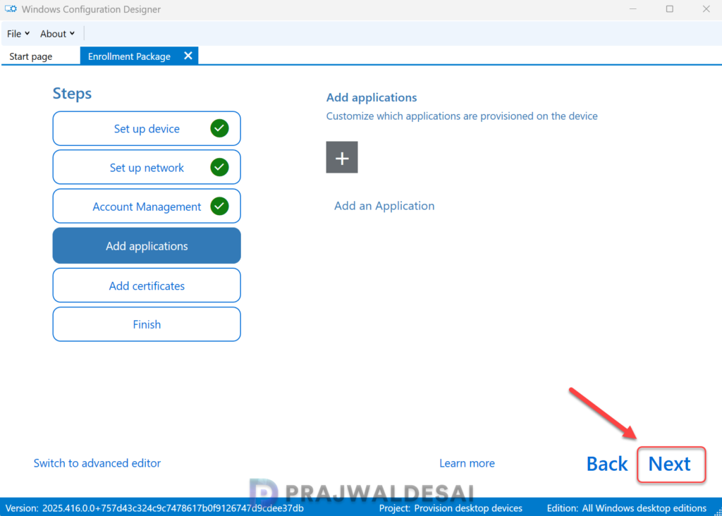 Add applications to provisioning package for Windows 11