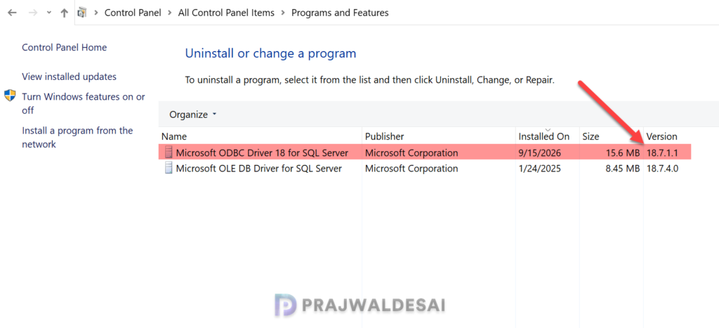 Fix ODBC Driver 18.6.1.1 issues with Configuration Manager