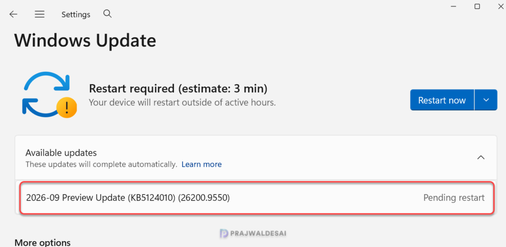 Windows 11 KB5124010 Preview Update