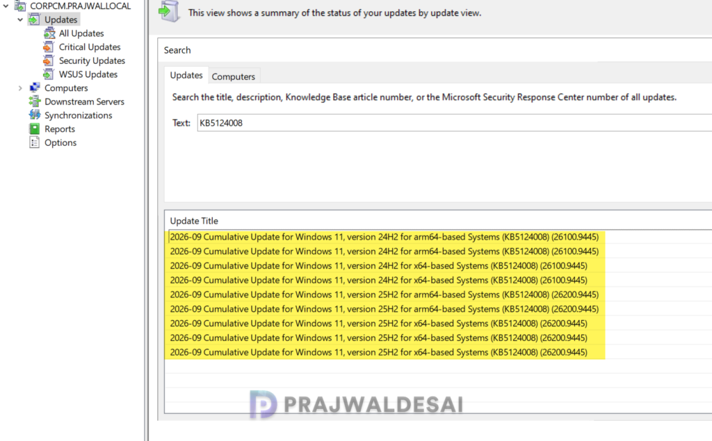 Installing KB5124008 update using WSUS