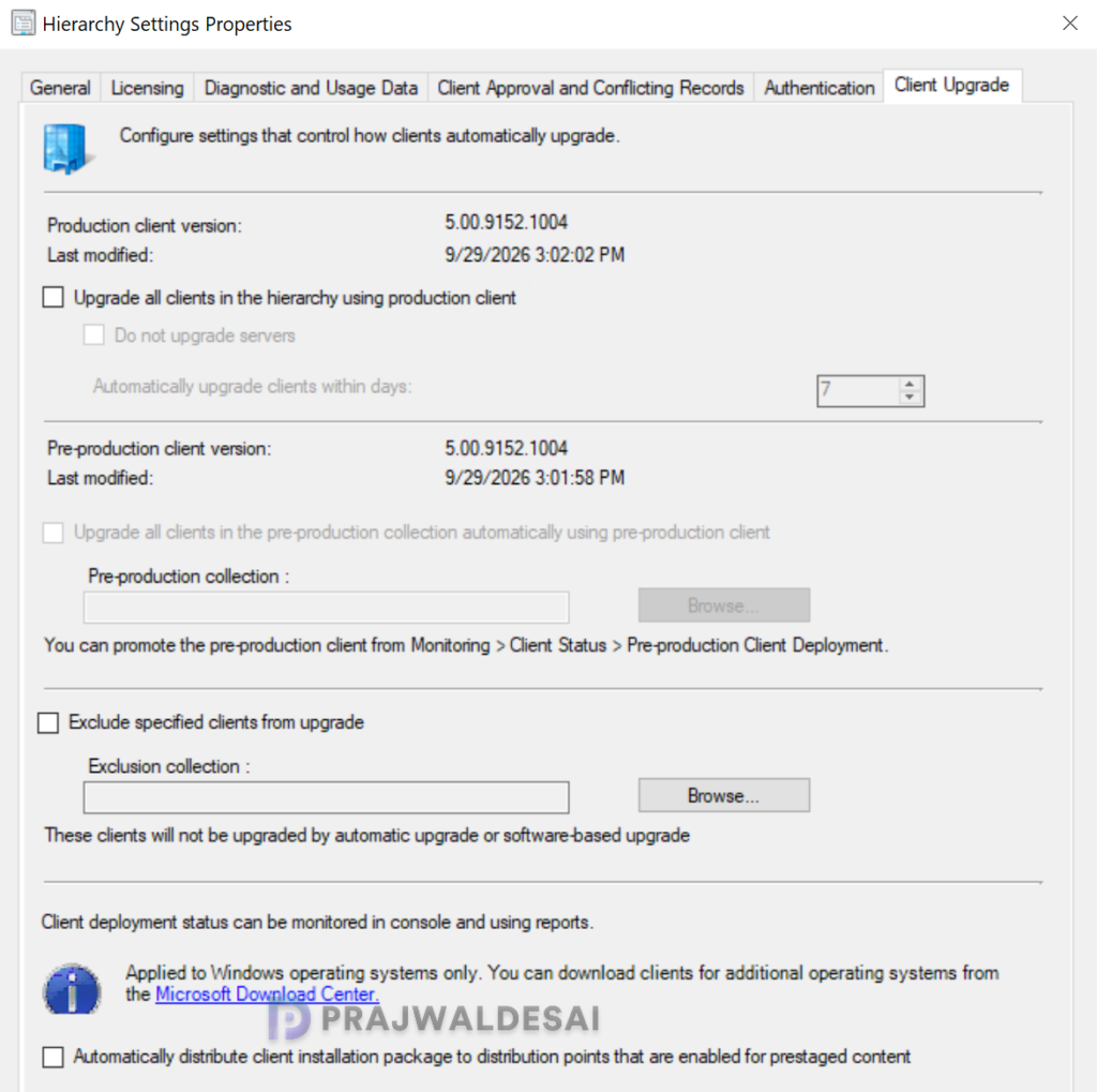 SCCM 2609 Upgrade – Client Upgrade