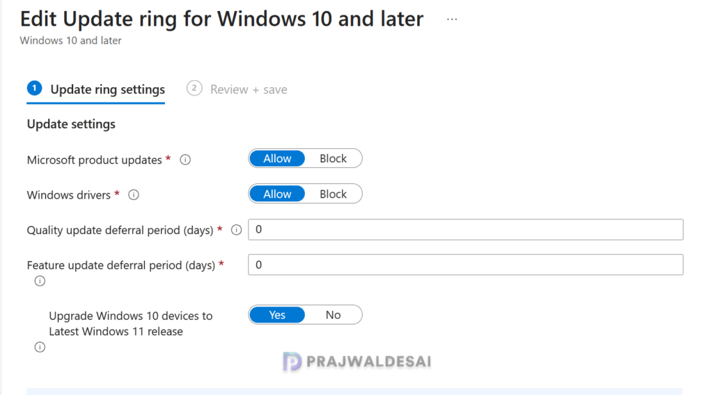 Update Windows Update Rings Policy for Windows 11 26H2 deployment