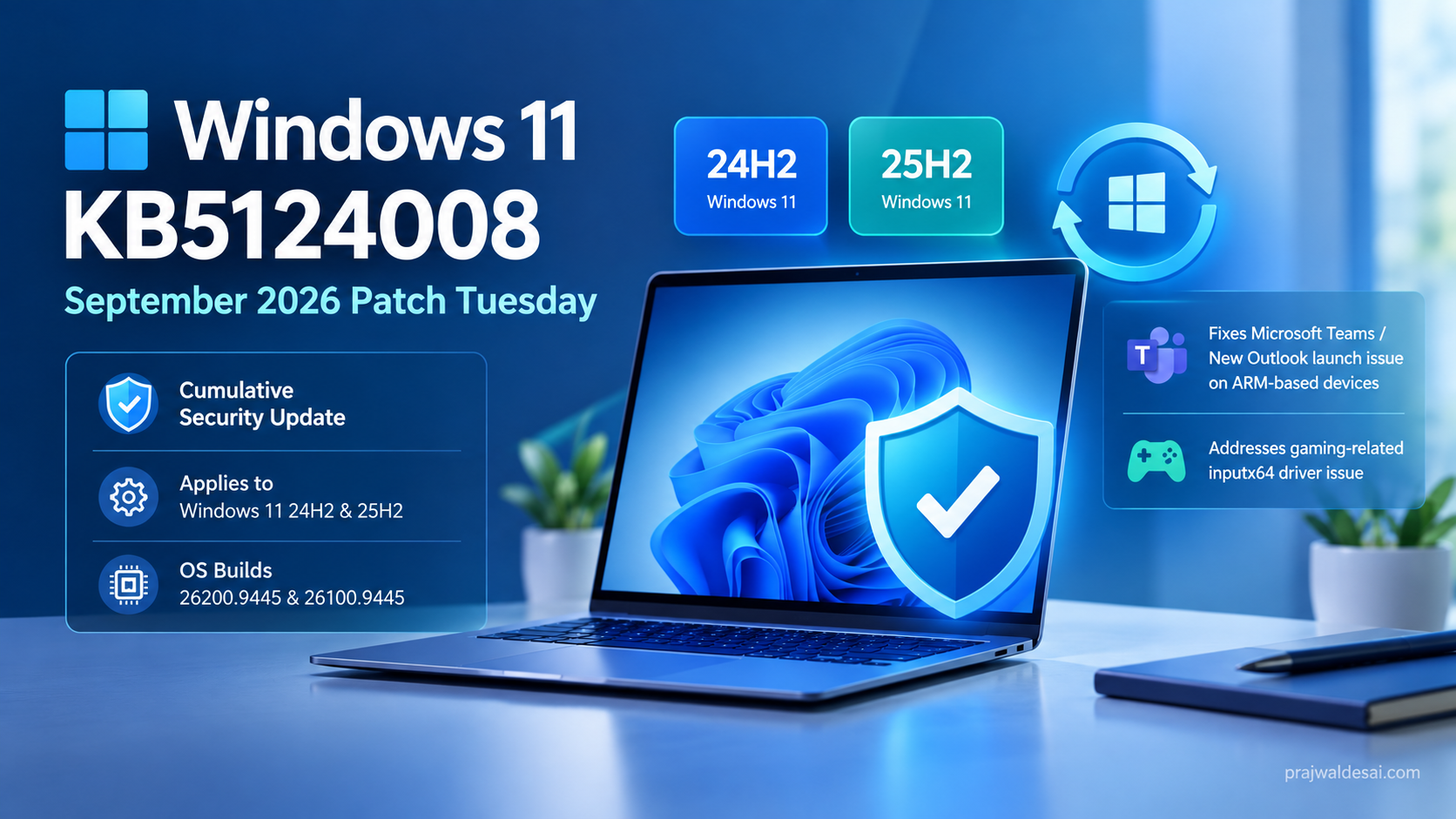 Windows 11 KB5124008 Patch Tuesday updates for September 2026 Released
