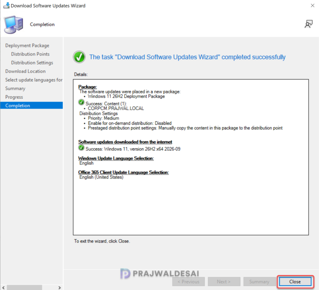Deployment Package for Windows 11 26H2 feature update