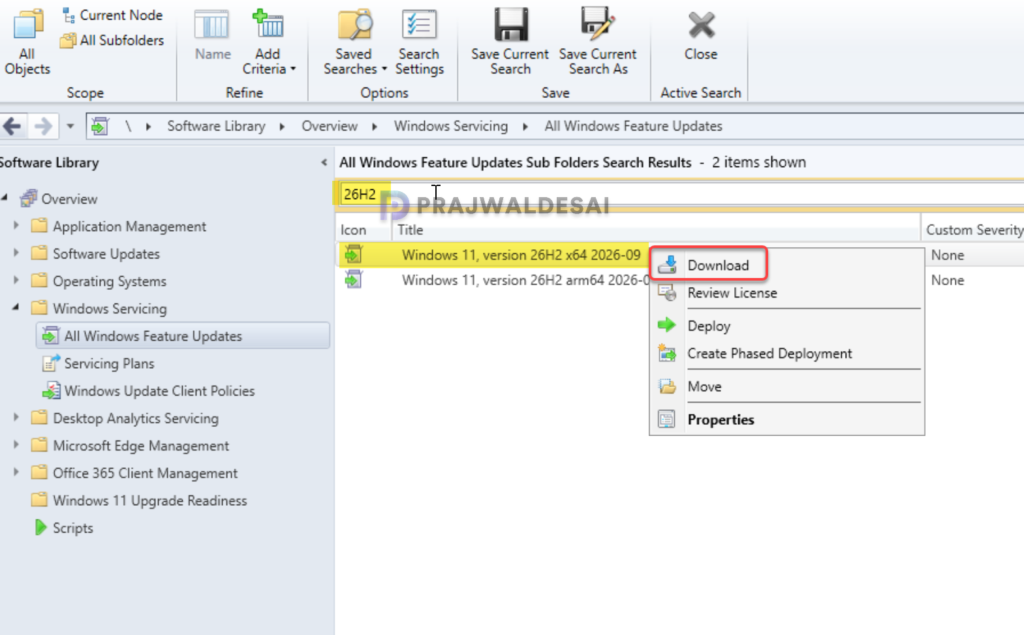 Download the Windows 11 26H2 feature update