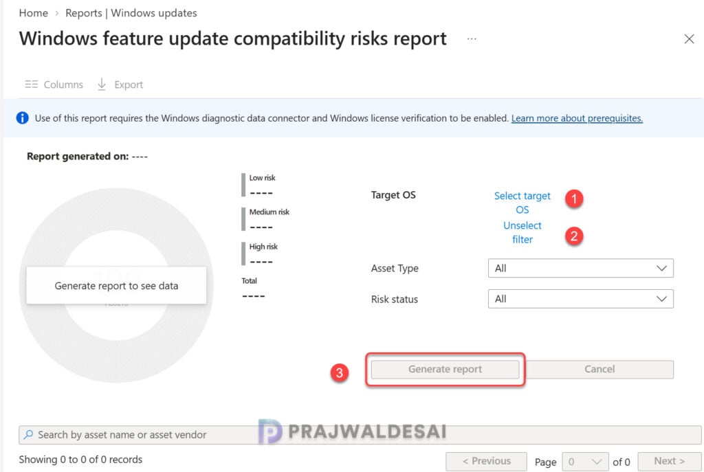 Export Windows Feature Update Compatibility Risk Report in Intune