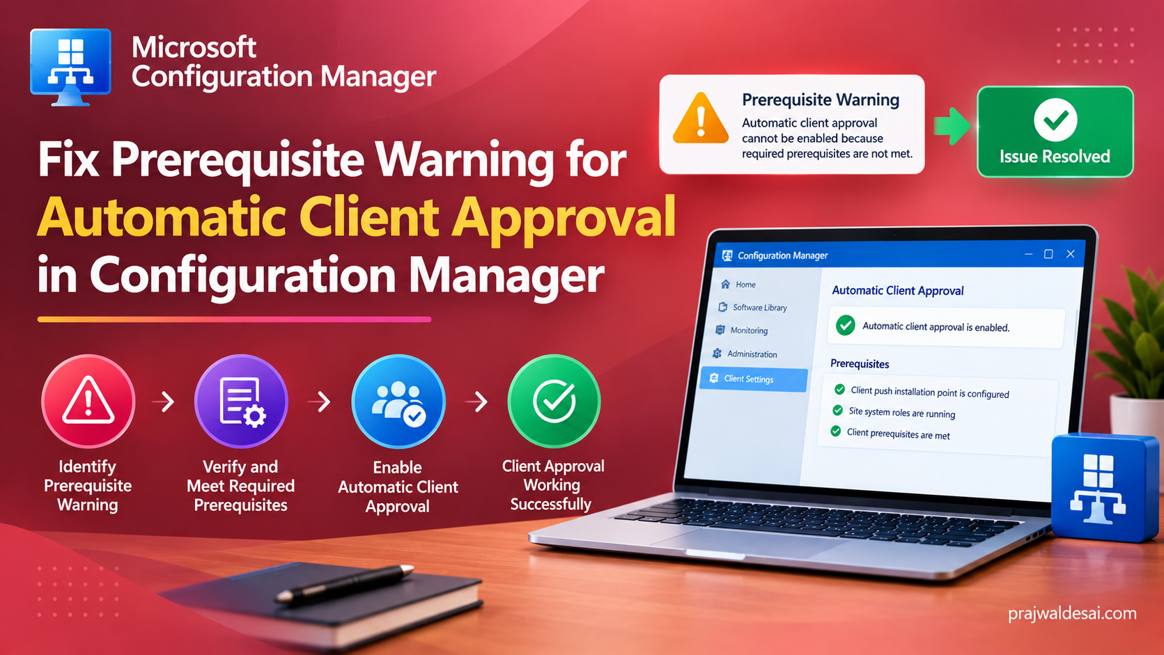 Fix Prerequisite Warning for Automatic Client Approval in SCCM