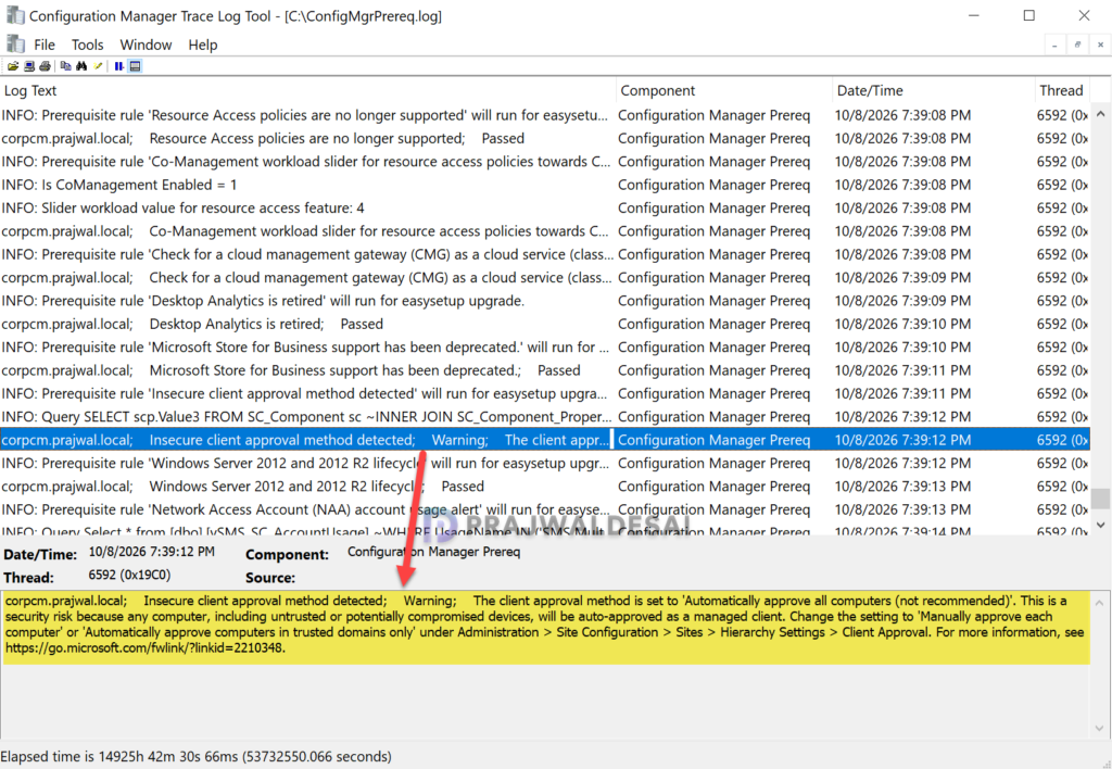 Insecure client approval method detected in SCCM